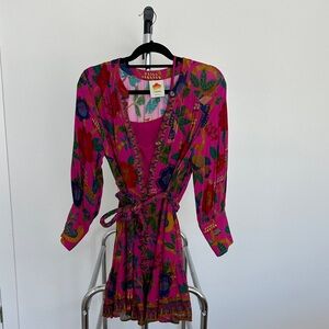 FARM Rio Pink Sweet Forest Mini Dress